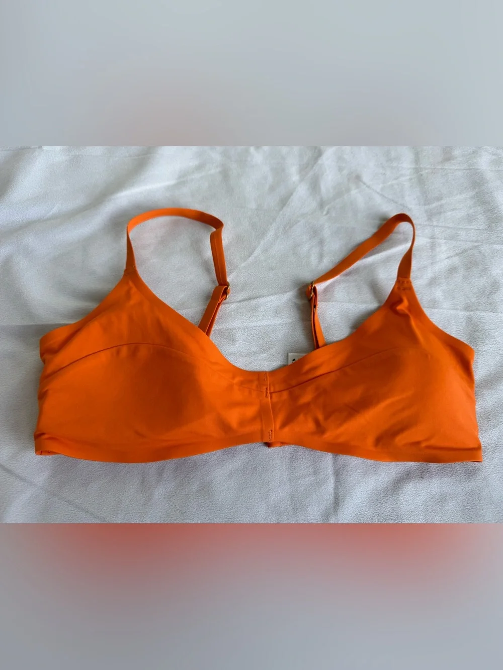 L*Space Alec Bikini Top Orange Small Tangerine Seamless V neckline Beach Swim